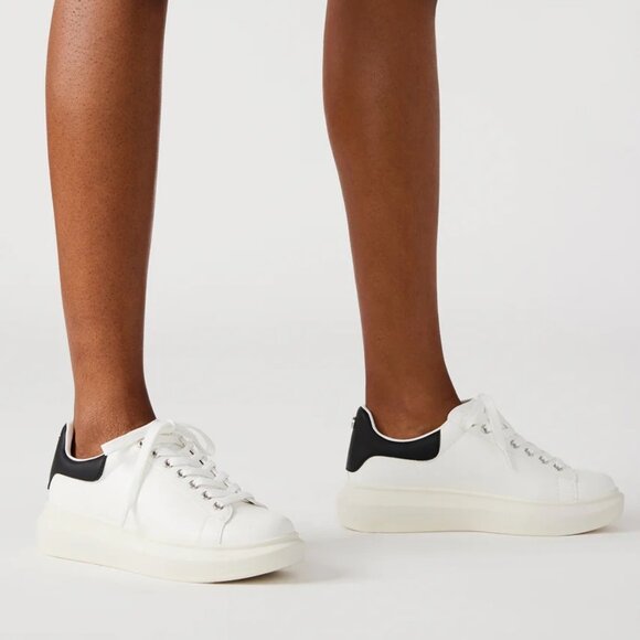 Gasp White Oversized Vegan Leather Sneakers - Picture 1 of 5